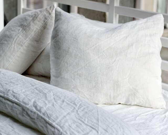 Optic White Linen Pillow Shams - Handmade Wrinkled Set Of 2 - image 1