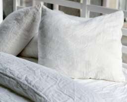 Optic White Linen Pillow Shams - Handmade Wrinkled Set Of 2 - thumbnail 1