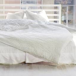 Optic White Linen Pillow Shams - Handmade Wrinkled Set Of 2 - thumbnail 2