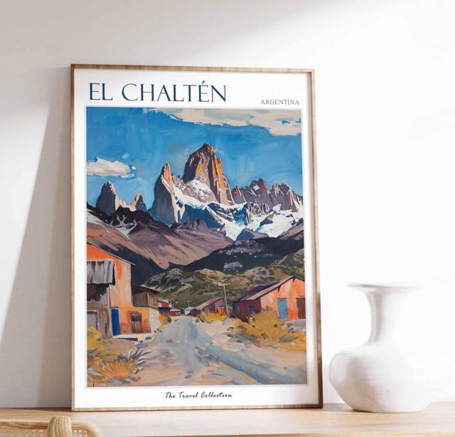 El Chalt??n Argentina Travel Poster Mountain Landscape Art Print - image 1