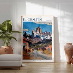 El Chalt??n Argentina Travel Poster Mountain Landscape Art Print - thumbnail 2