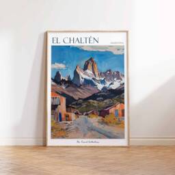 El Chalt??n Argentina Travel Poster Mountain Landscape Art Print - thumbnail 3
