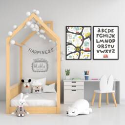 Cars Alphabet Numbers Print Set, Kids Room Decor - thumbnail 3