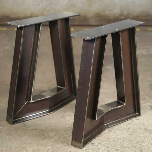 Metal Coffee Table Legs, Trapezoid Ibeam Steel Dining Sturdy Desk Contemporary Legs Perfect For Wood Top - image 1