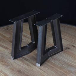 Metal Coffee Table Legs, Trapezoid Ibeam Steel Dining Sturdy Desk Contemporary Legs Perfect For Wood Top - thumbnail 3