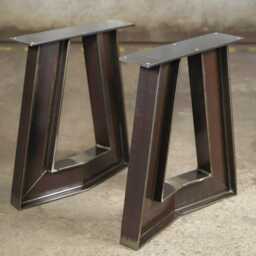Metal Coffee Table Legs, Trapezoid Ibeam Steel Dining Sturdy Desk Contemporary Legs Perfect For Wood Top
