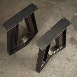 Metal Coffee Table Legs, Trapezoid Ibeam Steel Dining Sturdy Desk Contemporary Legs Perfect For Wood Top - thumbnail 2