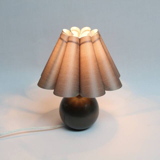 Dark Grey Fabric Bedside Lamp Ceramic Base, Modern Home Decor - image 1