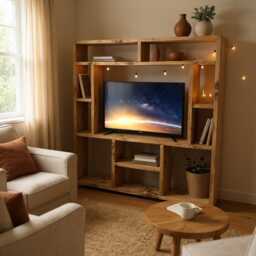 Reclaimed Wood Bookcase/Shelving Unit - Scaffold Furniture- Tvog - thumbnail 3