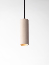 Concrete Pendant Light - Minimal Cylinder Hanging Lamp Modern Cement Ceiling Handmade in Italy Cromia 20 cm - thumbnail 1