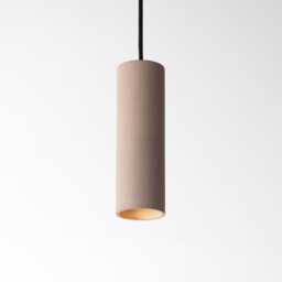Concrete Pendant Light - Minimal Cylinder Hanging Lamp Modern Cement Ceiling Handmade in Italy Cromia 20 cm - thumbnail 4