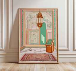 Islamic Prayer Room Poster, Muslim Gift Wall Art, Architecture Print, Middle Eastern Decor, Mosque Art Prints - thumbnail 1