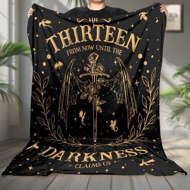 Retro The Thirteen Throne Of Glass Fleece Blanket, From Darkness Claim Us Fantastic Reader Bookish Decor, Gift For Fan - image 1