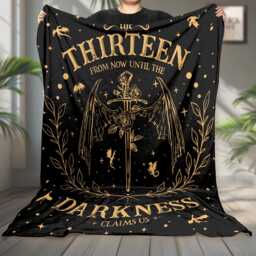Retro The Thirteen Throne Of Glass Fleece Blanket, From Darkness Claim Us Fantastic Reader Bookish Decor, Gift For Fan