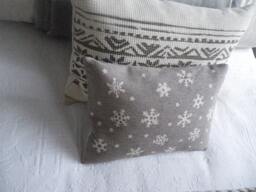 Exclusive Hand Printed Stone Snowflake Cushion Cover