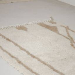 Moroccan Rug White & Brown - Handwoven Modern Living Room White Brown Beni Ourain Contemporary Area - thumbnail 3