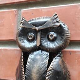 Handmade Iron Owl Key Holder Rustic Wall Decor, Hooks - thumbnail 3
