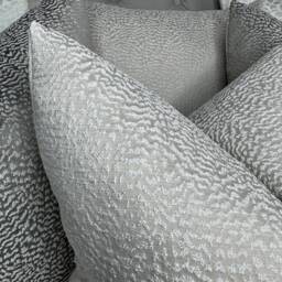 Luxury Cushion Cover, Throw Pillow Cover - Designer Ashley Wilde Fabric, Ontario Champagne Textured Silver Shim Double Sided -Home Decor - thumbnail 2