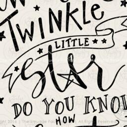 Twinkle Star Nursery Art Print, Hand-Lettered Design - Digital Download - thumbnail 3
