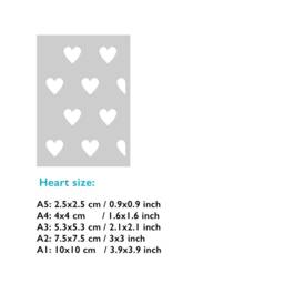 Hearts Pattern Stencil Reusable Home Decor, Nursery Wall Art - thumbnail 3