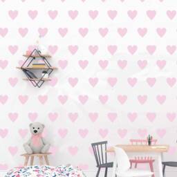 Hearts Pattern Stencil Reusable Home Decor, Nursery Wall Art - thumbnail 1