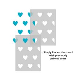 Hearts Pattern Stencil Reusable Home Decor, Nursery Wall Art - thumbnail 2