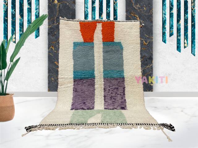 Yakiti - 8X5Ft Moroccan Rug, Beni Ourain Area Modern Wool Living Room Beniourain Handmade Soft Carpet, 260 cm X 169 - image 1