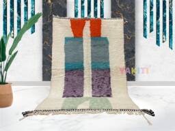 Yakiti - 8X5Ft Moroccan Rug, Beni Ourain Area Modern Wool Living Room Beniourain Handmade Soft Carpet, 260 cm X 169 - thumbnail 1