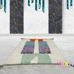 Yakiti - 8X5Ft Moroccan Rug, Beni Ourain Area Modern Wool Living Room Beniourain Handmade Soft Carpet, 260 cm X 169 - thumbnail 2