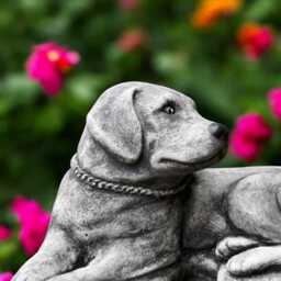 Concrete Labrador Retriever Dog Statue Cement Pet Figurine Stone Garden Sculpture Outdoor Yard Memorial Lawn Decor Gift For Lover - thumbnail 4