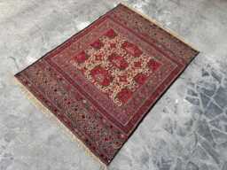 4'4x5'8 Ft New Afghan Chubi Kilim Rug - Handwoven Wool Flatweave, Maimana Tribal Pattern, Vintage-style Oriental Area Carpet - thumbnail 1