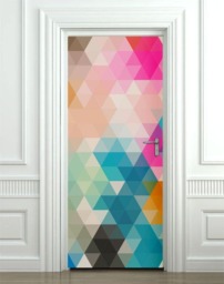 Abstract Shapes Wall Decal, Sticker, Door Decor, Modern Mural, Cover Wrap - thumbnail 1