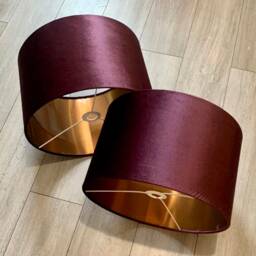 New Luxury Premium Quality Glamour Grape Purple Velvet Fabric With Brushed Metallics Lining Lamp Shade Pendant Light in Multi Sizes - thumbnail 2