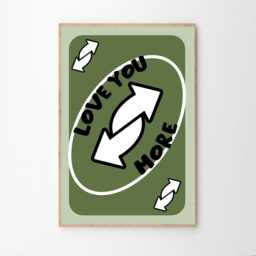 Love You More Playing Card Art Canvas Poster, Trendy Wall Art, Apartment Aesthetic Decor, Retro Home Printed Gift - thumbnail 2
