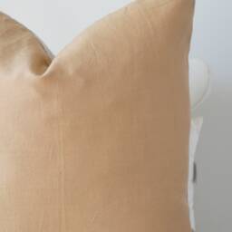 Linen Beige White Cream Striped Pillow Cover - thumbnail 2