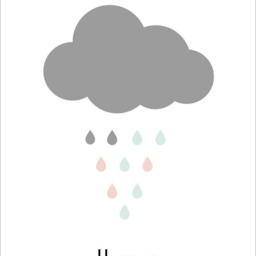 Rain Drop Personalized Wall Art Nursery-Wall-Art, -Nursery-Decor, -Baby-Birthday-Gift, -Kids-Room-Wall-Art 11x14 - thumbnail 2