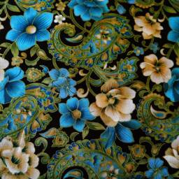 Window Decor Brown Turquoise Green Valance, Decorative Kitchen, Floral Gold Blue, Flowers Draping Lined, Bedroom Living Room Valence - thumbnail 2