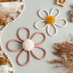 Flower Wall Hanging - Arabella Wildflower Trio Kidsroom Decor Girls Room Flower Kids Art Styling U03 - thumbnail 4