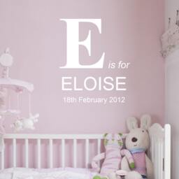 Personalised Birth & Name Nursery Wall Sticker. Children's Bedroom Decoration - thumbnail 1