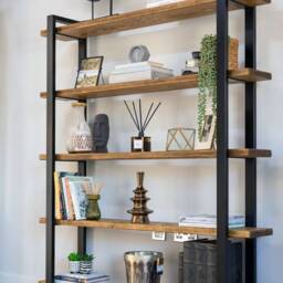 Frames Only Book Case - Shelving Unit Room Divider Bar Made From Box Section Steel - thumbnail 4