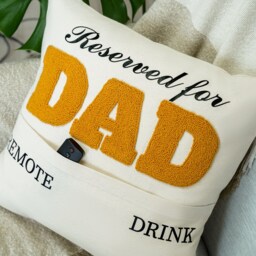 Personalized Grandpa Pocket Punch Needle Pillow, Fathers Day Embroidered Gift, Cushion, Gift For Dad, Custom Throw Pillow - thumbnail 3