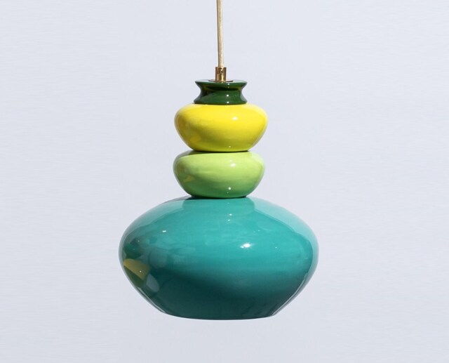 Pendant Ceramic Lamp, Hanging Lampshade, Handmade Design, Artistic Creation, Unique Light Fixture - image 1