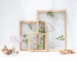 Lilac Moments - Pressed Flowers Art Framed Botanicals Real Flowers Herbarium Flower Frame Wall Decor Set - thumbnail 1