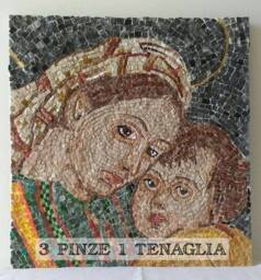 Mosaic Painting Madonna Della Seggiola By Raphael - Renaissance, Marble, Enamel, Gold