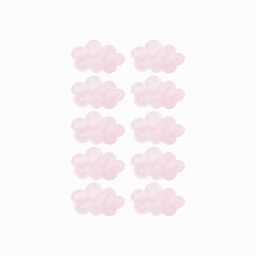 Pink Watercolour Clouds Fabric Wall Stickers. Removable & Reusable - thumbnail 1