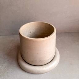 Concrete Planter With Saucer, Modern Plant Pot, Bubble Planter, Decorative Cement Minimalist Pot Drainage, Nordic Chunky - thumbnail 4