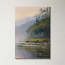 Fly Fishing River 3 Panel Split Canvas Wall Art Misty Dawn Landscape Angler Casting Oil Painting Framed Home Decor Outdoor Sport - thumbnail 4