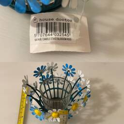 Hand Painted Floral Candle Holder, Daisy Tealight, Religious Gift - thumbnail 4