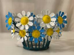 Hand Painted Floral Candle Holder, Daisy Tealight, Religious Gift - thumbnail 1
