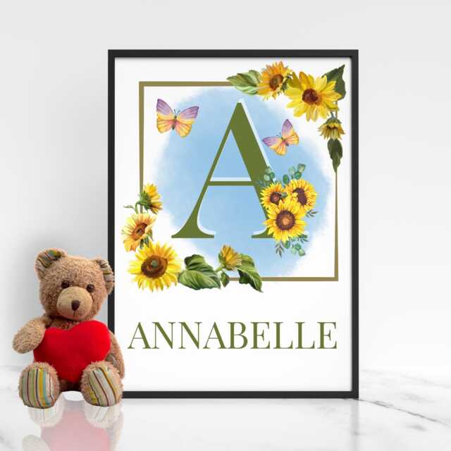 Personalised A4 Name Poster, Baby Wall Art, Simple Design, Minimalist Nursery Decor Print, New Gift - image 1